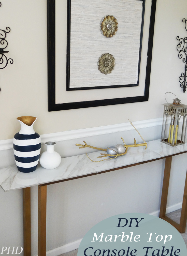 DIY Marble Top Console Table