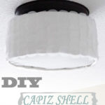 DIY Capiz Shell Drum Light Fixture