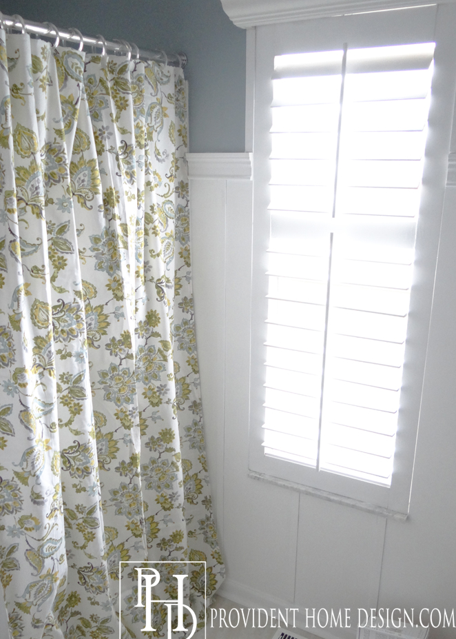 DIY Shower Curtain from Tablecloth
