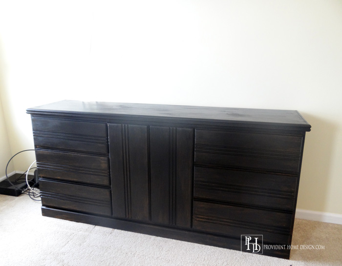 How to Paint a Distressed Black Dresser