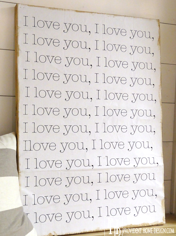 Pottery Barn Knockoff I Love You Sign