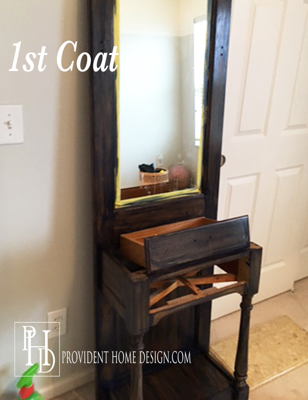 How to paint old furniture 1st coat
