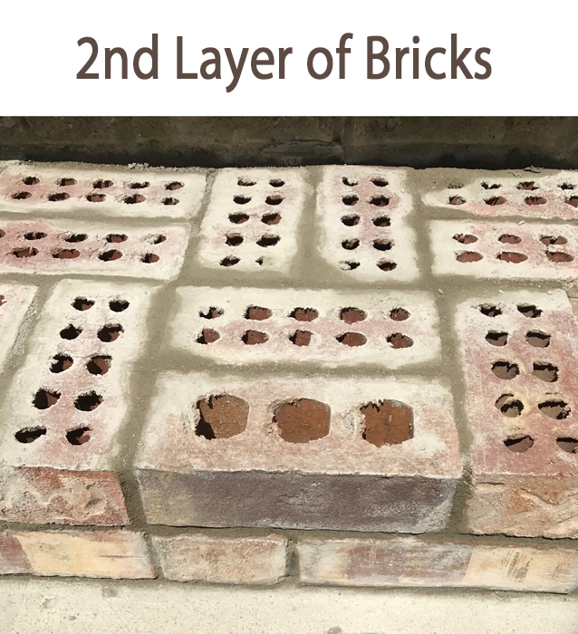 DIY Brick Step Second Row of Bricks